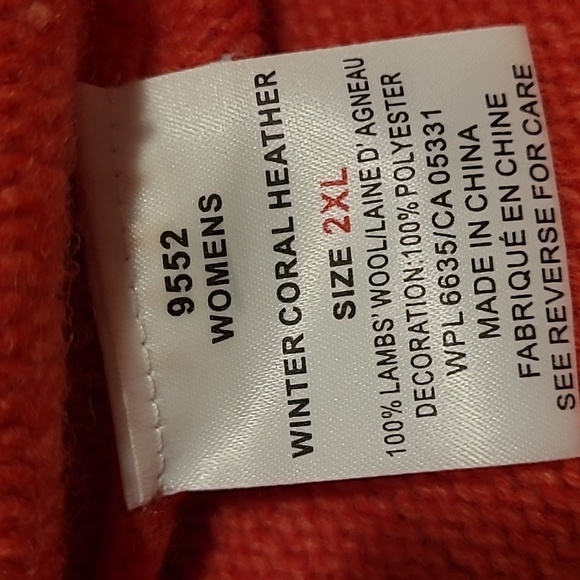 WoolRich Lambs Wool Winter Coral Heather Fair Isle 1/4 Zip Wmns 2XL Sweater Warm - Picture 11 of 16